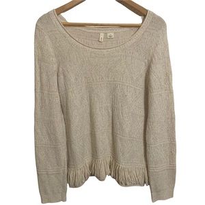 Anthropologie Moth Fringe Bottom Sweater M
